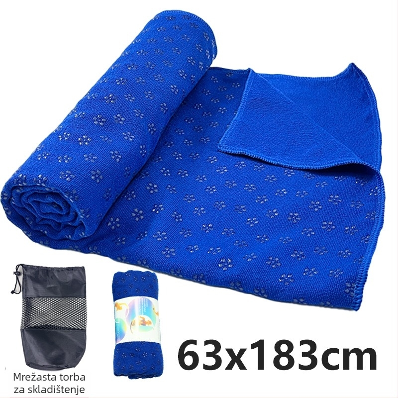 Protuklizni joga ručnik za prostirku s motivom cvijeta šljive u točkama, lagan, strojno pranje