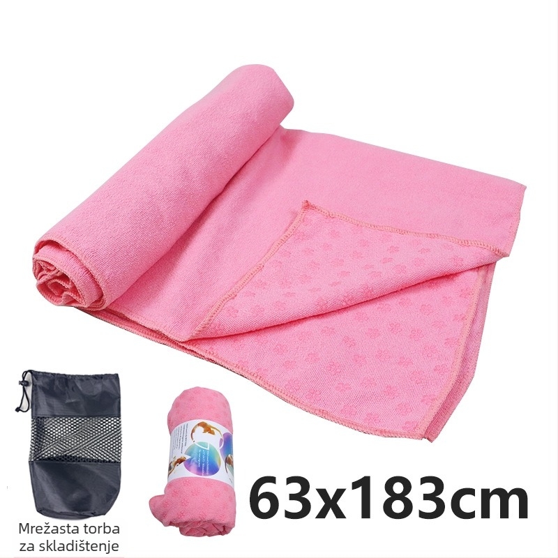 Protuklizni joga ručnik za prostirku s motivom cvijeta šljive u točkama, lagan, strojno pranje