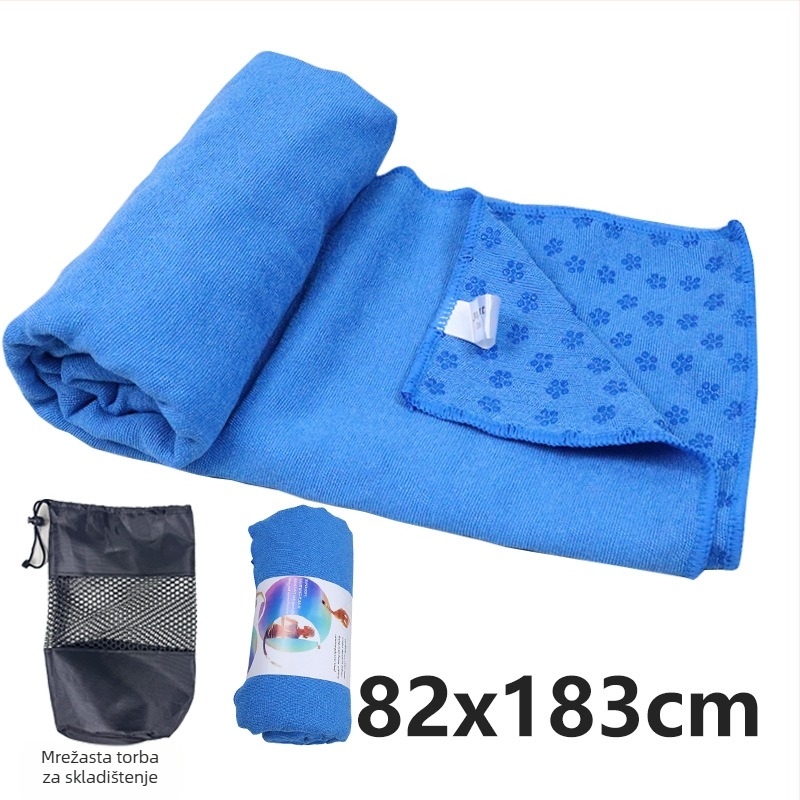 Protuklizni joga ručnik za prostirku s motivom cvijeta šljive u točkama, lagan, strojno pranje