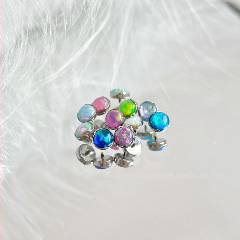 Piercing za usne – G23 titanijeva legura, obrada zirkonijom, geometrijski oblik, titanij kristal, unisex stil princeza