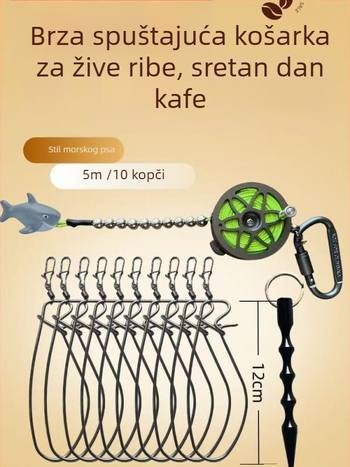 Cote nehrđajući čelik – brava za ribolov s čeličnim užetom