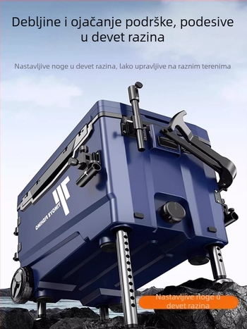 Ribolovna kutija s kotačićima, ultra lagana, višenamjenska oprema za ribolov, ABS, kapacitet 25–32 L