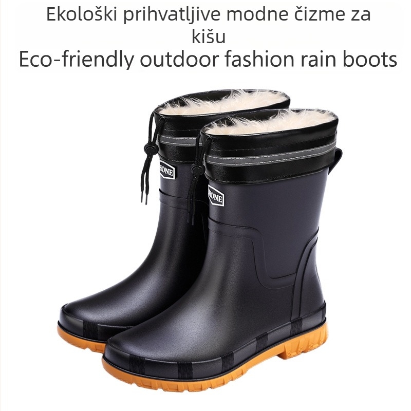 Čizme za kišu od PVC-a, gornji materijal PVC, potplat plastika, unutarnja podstava mreža, EVA ulošak, srednja visina čizme