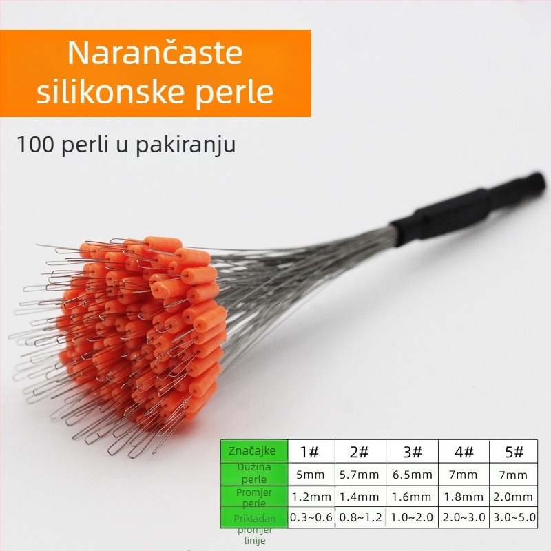 Silikonske ribolovne perle – protiv zaplitanja, ojačane za ribolov na dnu (materijal: silikon; paket 100 kom.)