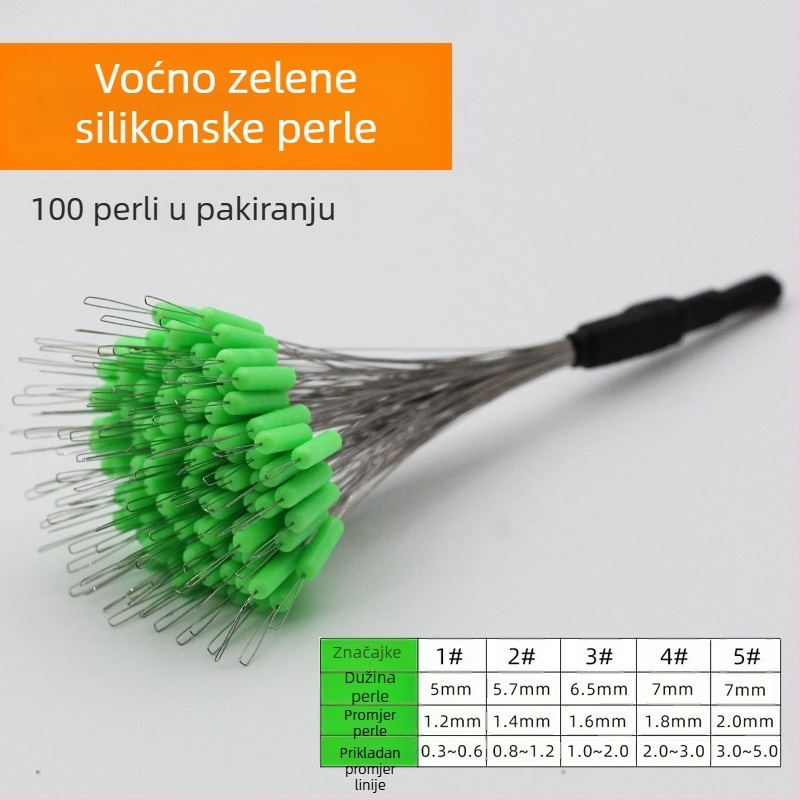 Silikonske ribolovne perle – protiv zaplitanja, ojačane za ribolov na dnu (materijal: silikon; paket 100 kom.)
