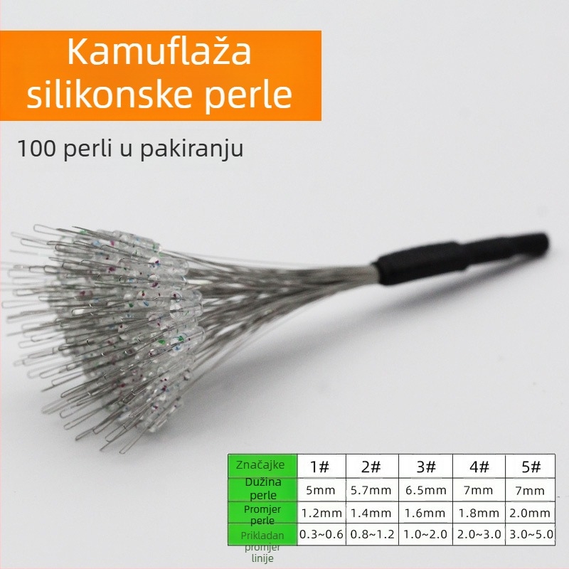Silikonske ribolovne perle – protiv zaplitanja, ojačane za ribolov na dnu (materijal: silikon; paket 100 kom.)