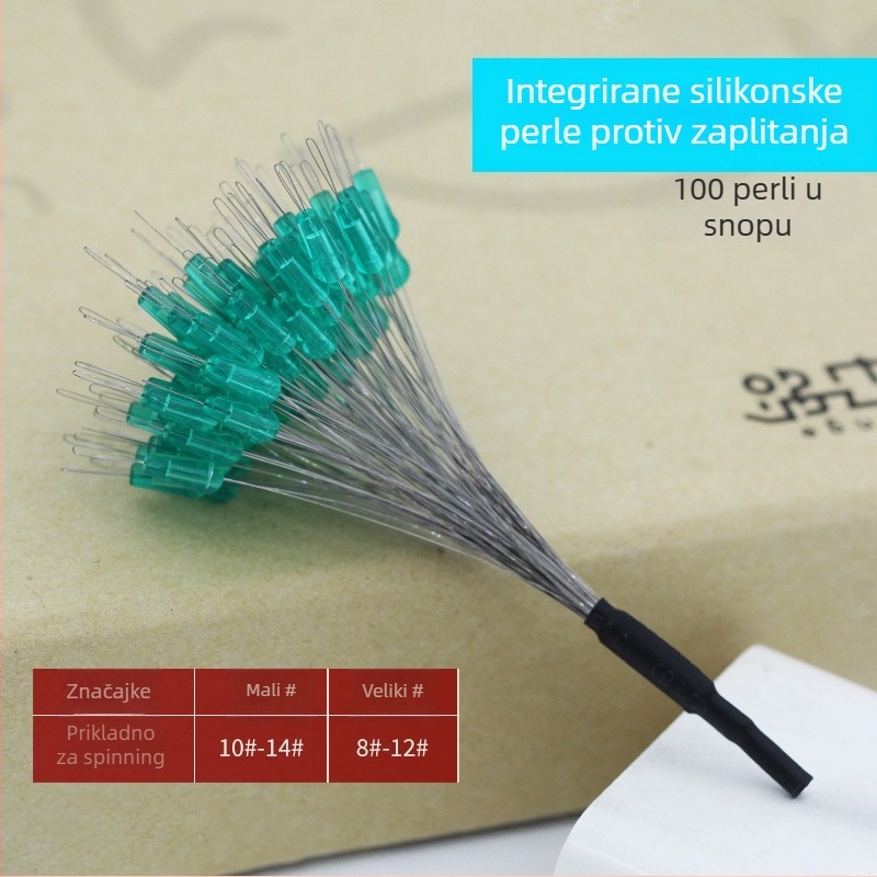 Silikonske ribolovne perle – protiv zaplitanja, ojačane za ribolov na dnu (materijal: silikon; paket 100 kom.)