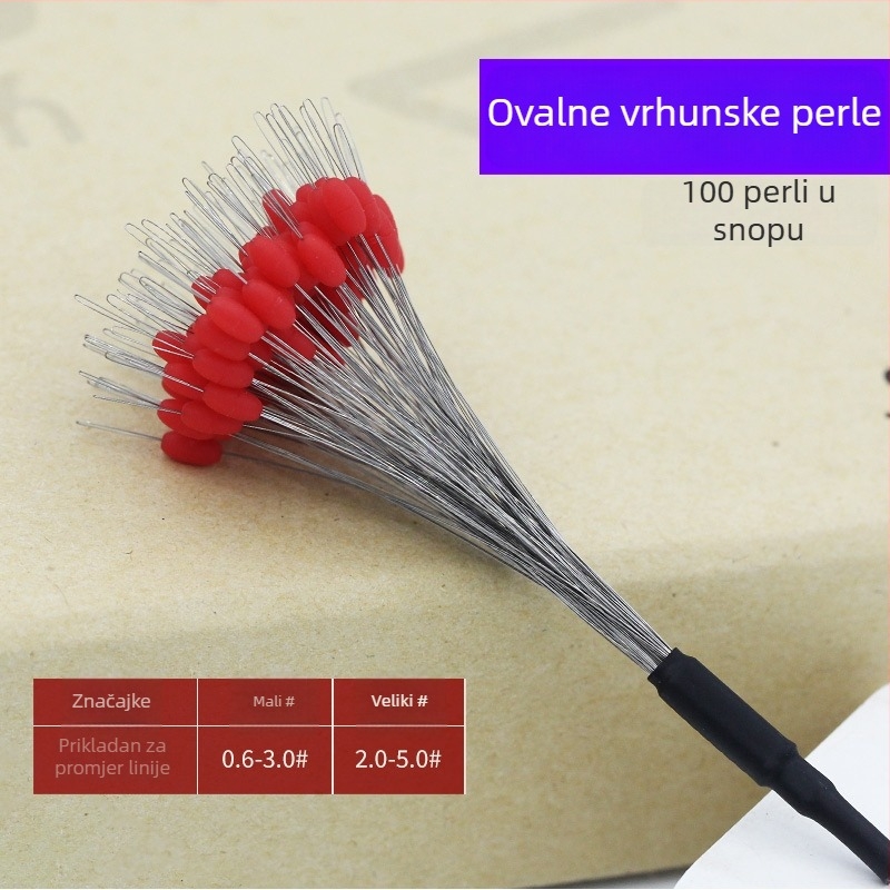 Silikonske ribolovne perle – protiv zaplitanja, ojačane za ribolov na dnu (materijal: silikon; paket 100 kom.)