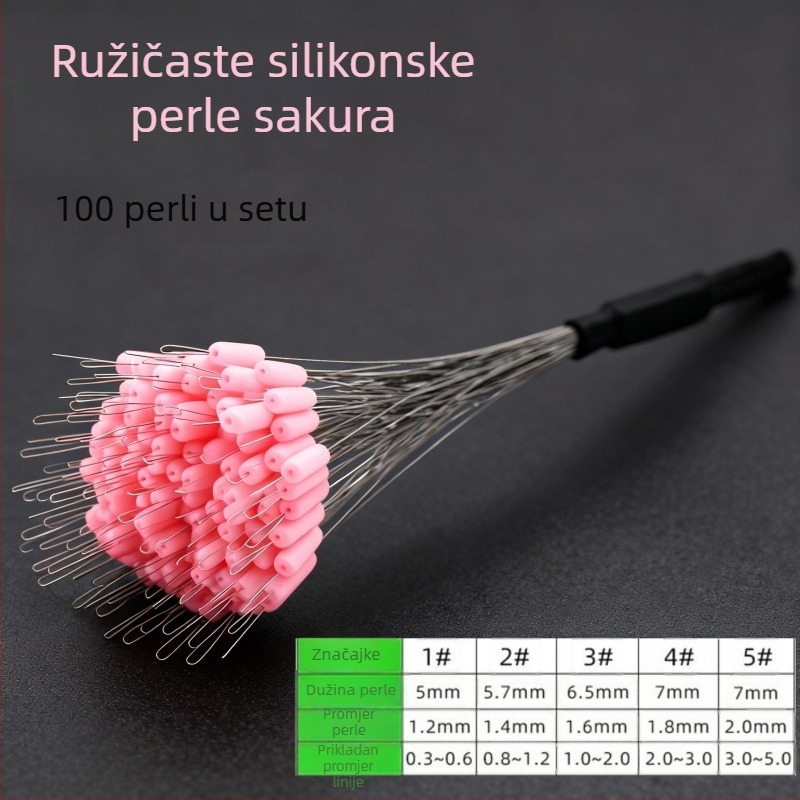 Silikonske ribolovne perle – protiv zaplitanja, ojačane za ribolov na dnu (materijal: silikon; paket 100 kom.)