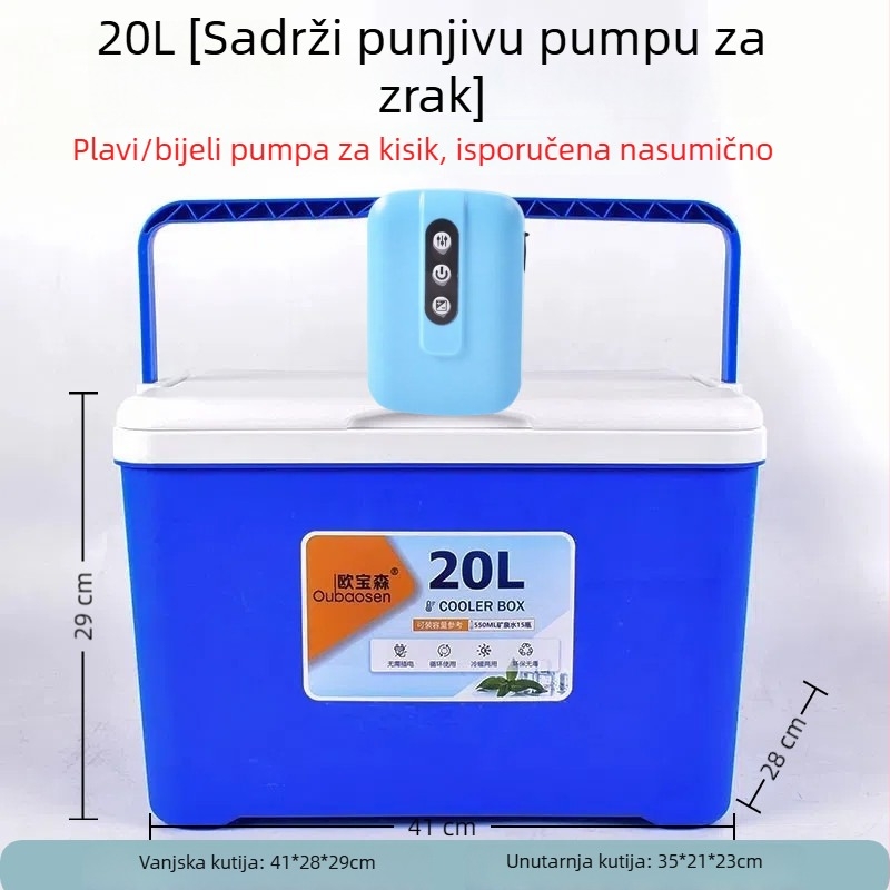 Kutija za ribolov za škampe s pumpom za kisik, plastična, kapacitet 80+, proizvedeno u Kini