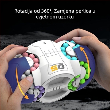 Plastična edukativna igračka – svemirski kocka s rotirajućom kuglicom za opuštanje, za djecu od 0 do 3 godine