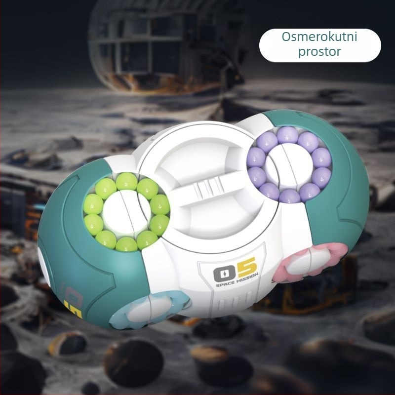 Plastična edukativna igračka – svemirski kocka s rotirajućom kuglicom za opuštanje, za djecu od 0 do 3 godine