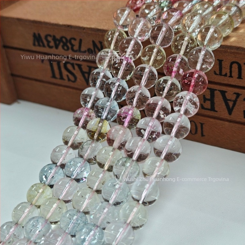 K9 kristalne labave perle – okrugle citrin perle za DIY nakit, perle za narukvicu, poluproizvodi