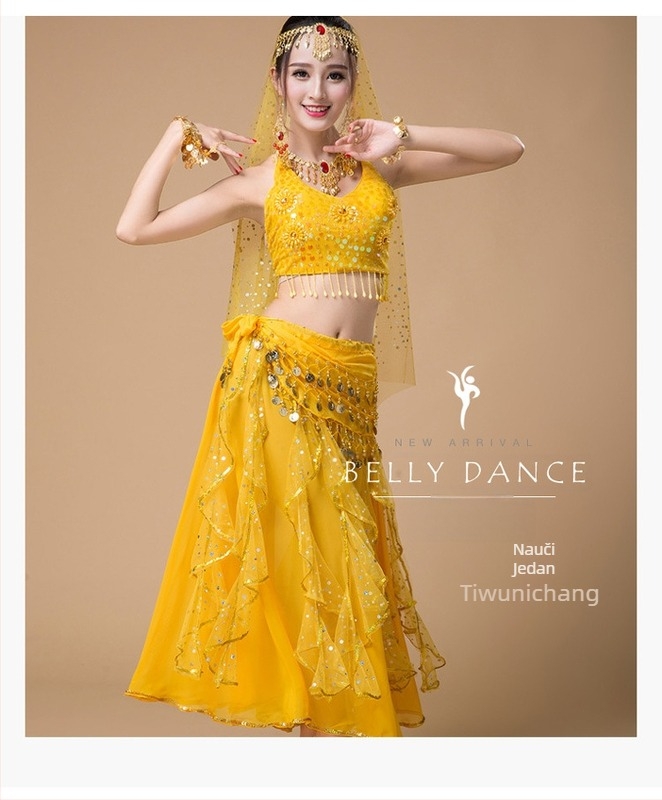 Ženski kostim za belly dance – set za nastupe i vježbanje, jednobojni šifon 120D