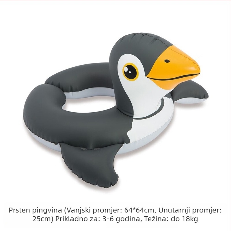 INTEX dječji napuhivi plivački prsten, s karikaturalnim uzorkom, ekološki PVC