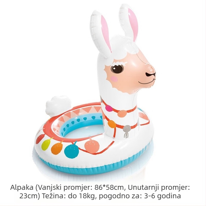 INTEX dječji napuhivi plivački prsten, s karikaturalnim uzorkom, ekološki PVC