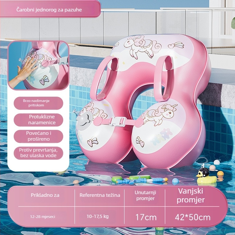 Steaming dječji plivački prsten s karikaturalnim uzorkom – ekološki prihvatljiv PVC, ručno napuhivanje