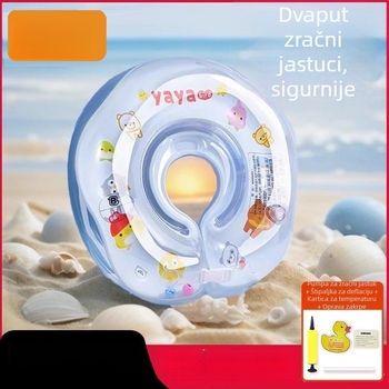 Plivački prsten za novorođenčad za kupanje, PVC ekološki, jednostavan uzorak, prsten za vrat i pazuhe