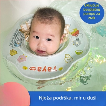 Plivački prsten za novorođenčad za kupanje, PVC ekološki, jednostavan uzorak, prsten za vrat i pazuhe