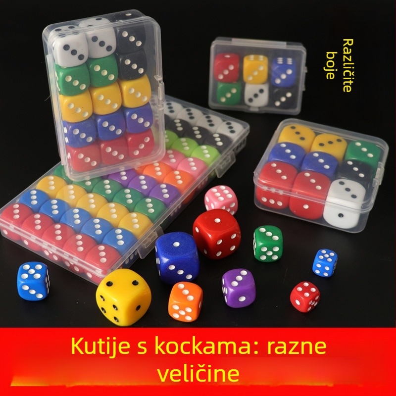 Kockice za učenje, plastične akrilne kockice s zaobljenim kutovima i šest stranama, pakiranje 2000 setova, mogućnost prilagodbe, za šah i kartične igre