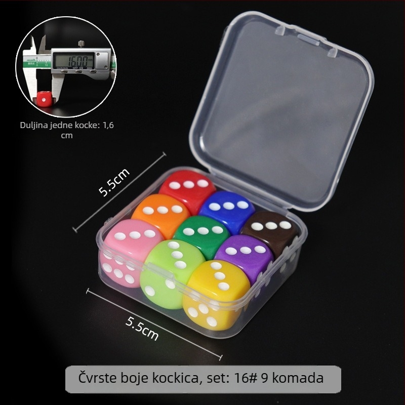 Kockice za učenje, plastične akrilne kockice s zaobljenim kutovima i šest stranama, pakiranje 2000 setova, mogućnost prilagodbe, za šah i kartične igre