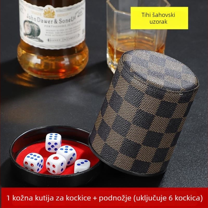 Kožna čaša za kocke Runwei, fillet stil, paket 100, za šah i kartične igre