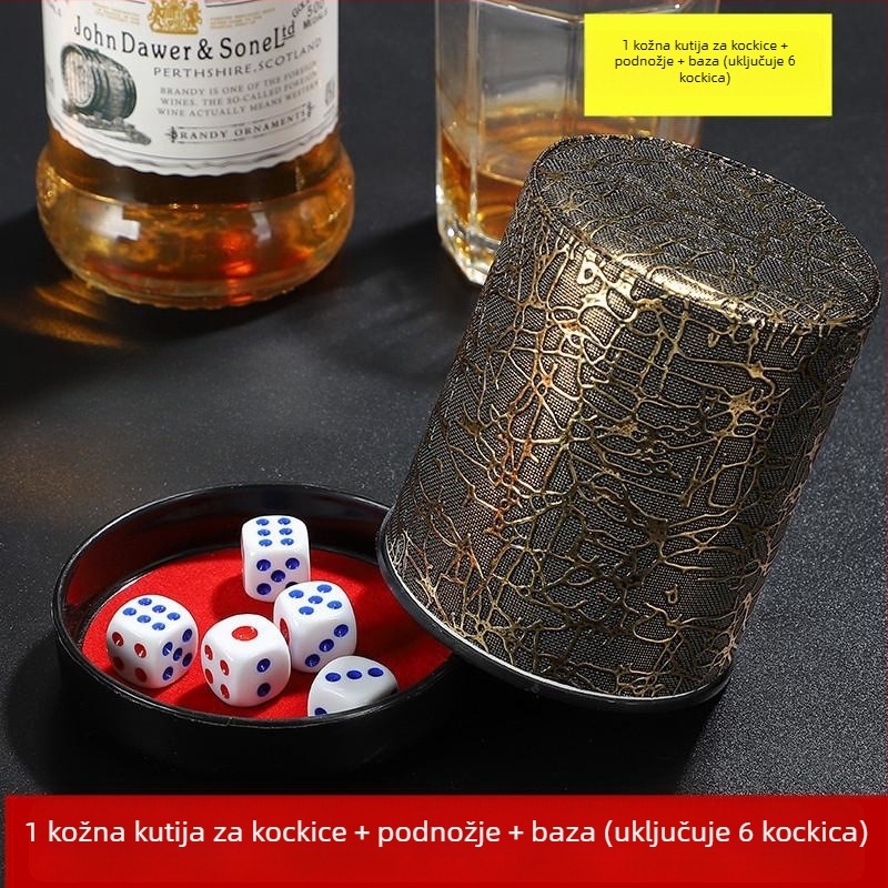 Kožna čaša za kocke Runwei, fillet stil, paket 100, za šah i kartične igre