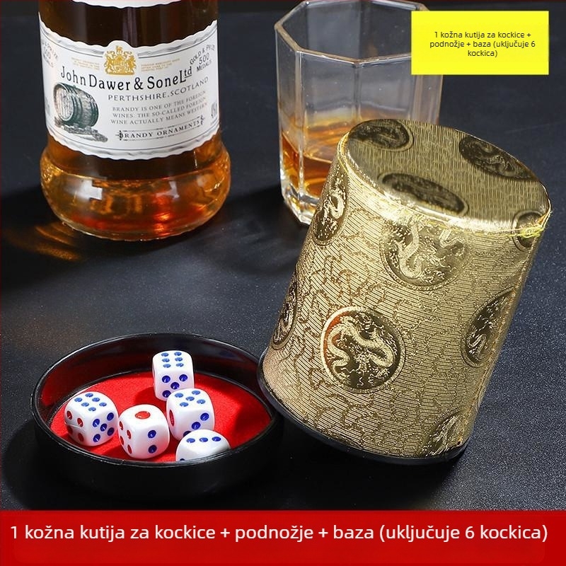 Kožna čaša za kocke Runwei, fillet stil, paket 100, za šah i kartične igre