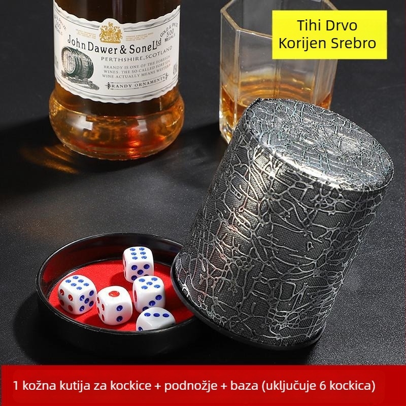 Kožna čaša za kocke Runwei, fillet stil, paket 100, za šah i kartične igre