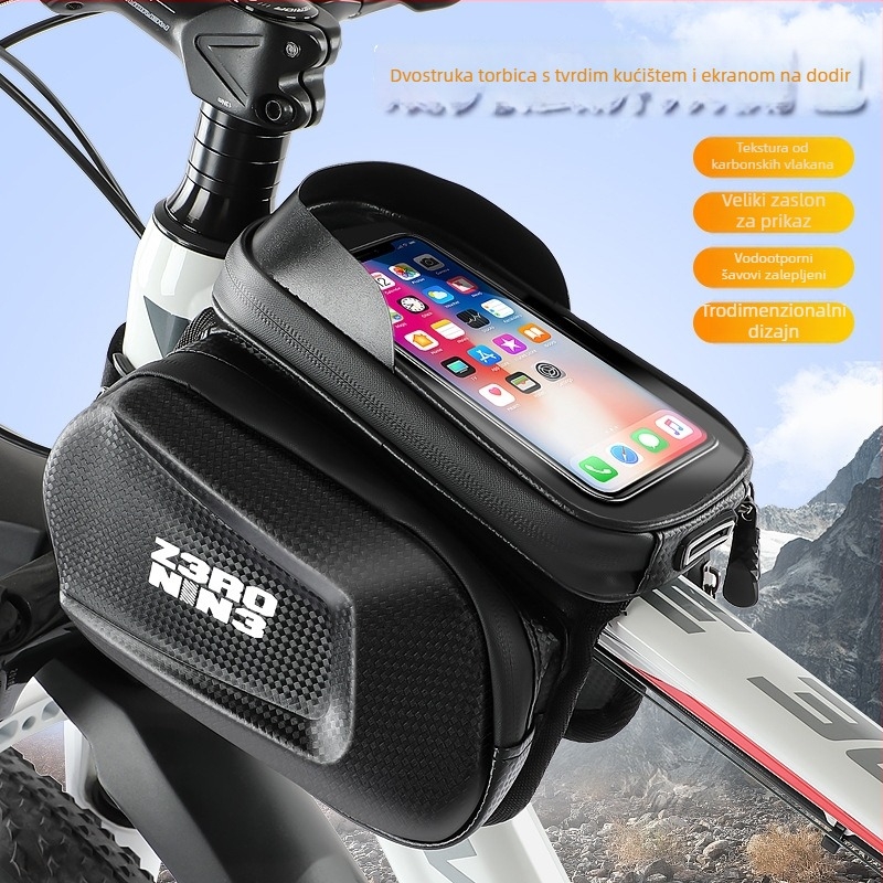 Prednja okvir torba za brdski bicikl, pohrana telefona, vodootporna, PU koža, model CBJLB909, branda Chibeijia, veliki kapacitet, obložena