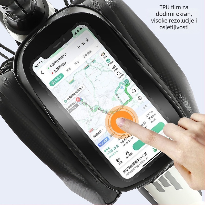 Prednja okvir torba za brdski bicikl, pohrana telefona, vodootporna, PU koža, model CBJLB909, branda Chibeijia, veliki kapacitet, obložena