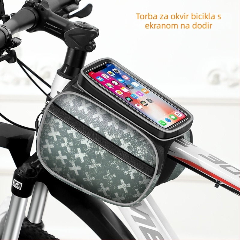 Prednja okvir torba za brdski bicikl, pohrana telefona, vodootporna, PU koža, model CBJLB909, branda Chibeijia, veliki kapacitet, obložena