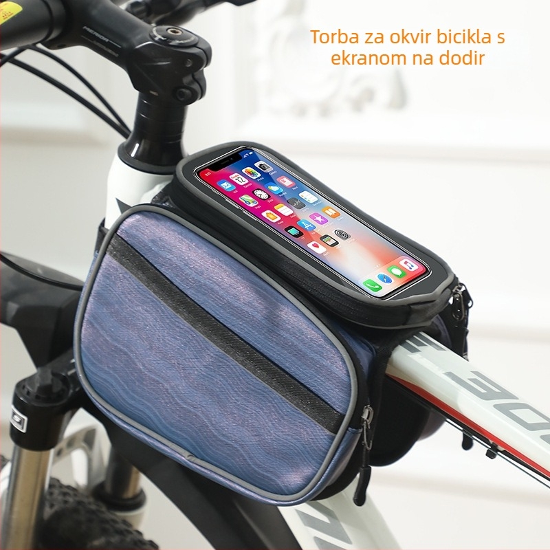 Prednja okvir torba za brdski bicikl, pohrana telefona, vodootporna, PU koža, model CBJLB909, branda Chibeijia, veliki kapacitet, obložena