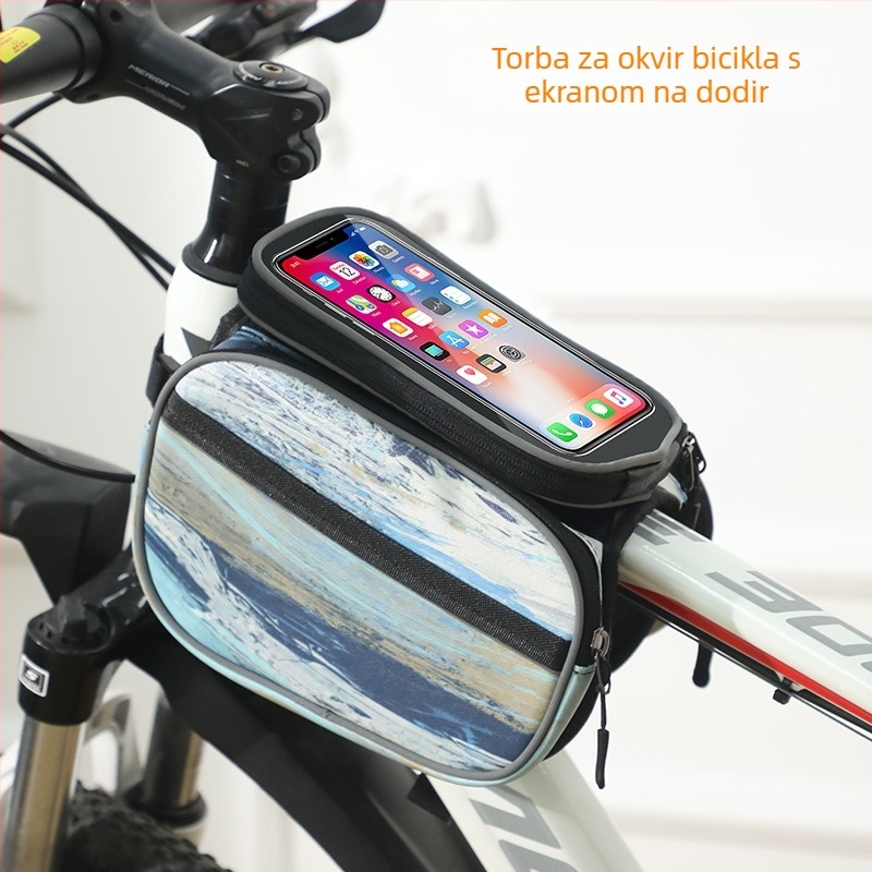 Prednja okvir torba za brdski bicikl, pohrana telefona, vodootporna, PU koža, model CBJLB909, branda Chibeijia, veliki kapacitet, obložena