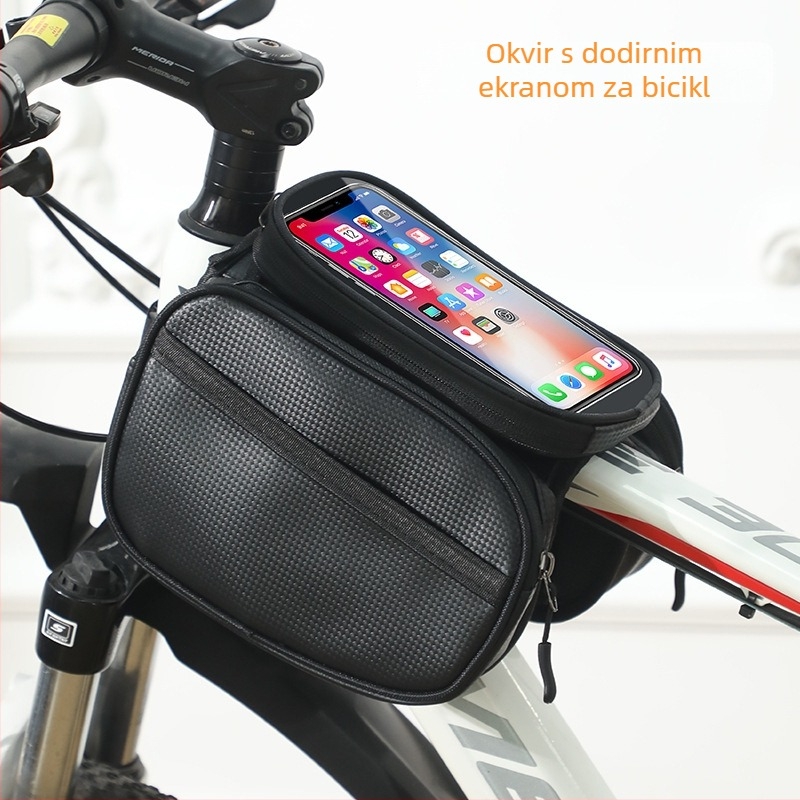 Prednja okvir torba za brdski bicikl, pohrana telefona, vodootporna, PU koža, model CBJLB909, branda Chibeijia, veliki kapacitet, obložena