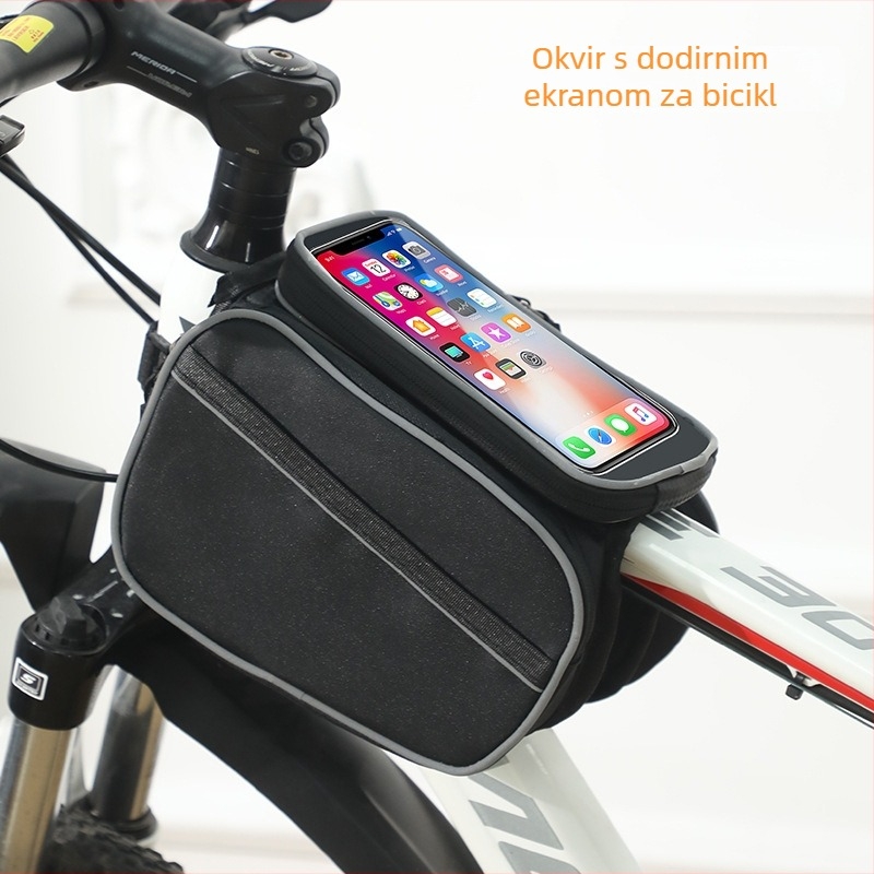 Prednja okvir torba za brdski bicikl, pohrana telefona, vodootporna, PU koža, model CBJLB909, branda Chibeijia, veliki kapacitet, obložena