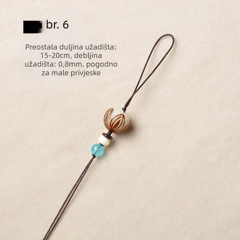 DIY nakit dodaci: privjesak od Bodhi korijena s ručno pletenim užetom, poluproizvod, Jingxintang