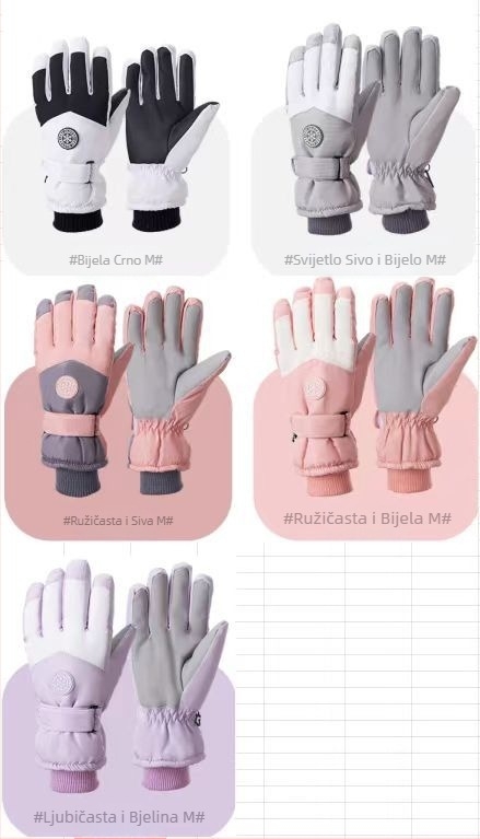 Skijaške rukavice od Oxford platna, tople, vodootporne, s dodirnim zaslonom