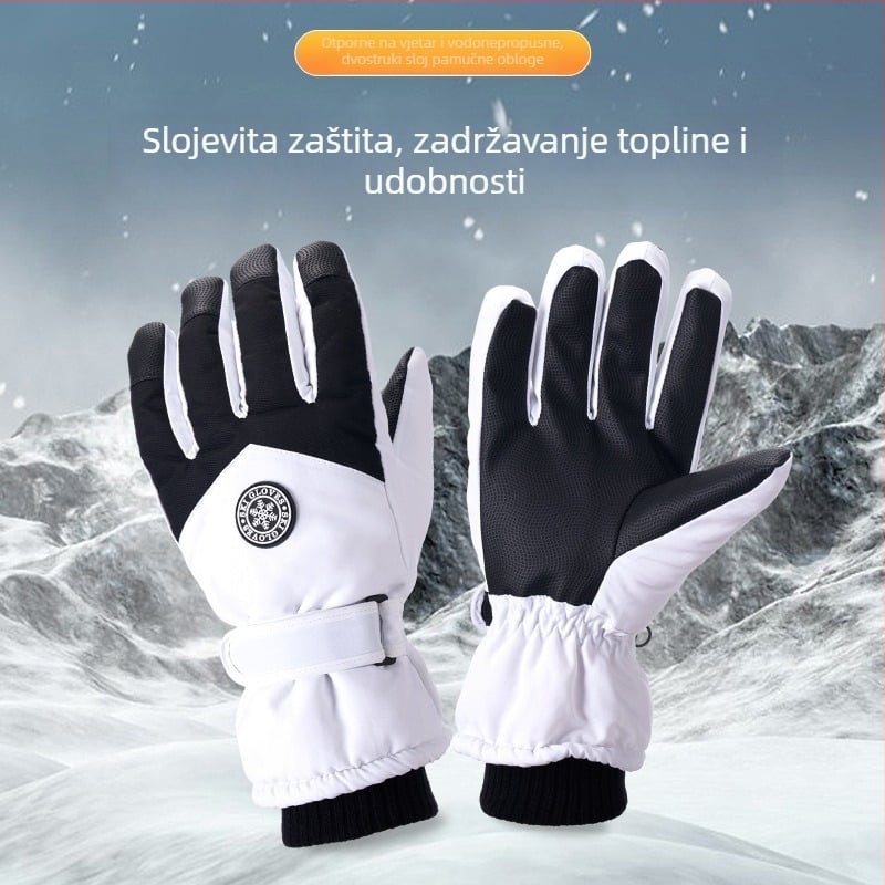 Skijaške rukavice od Oxford platna, tople, vodootporne, s dodirnim zaslonom