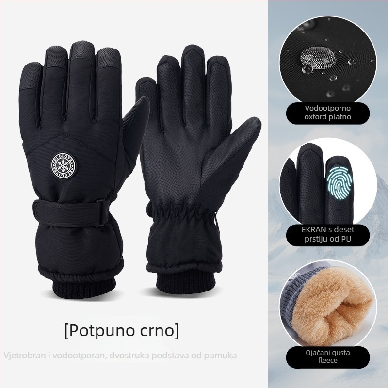 Skijaške rukavice od Oxford platna, tople, vodootporne, s dodirnim zaslonom