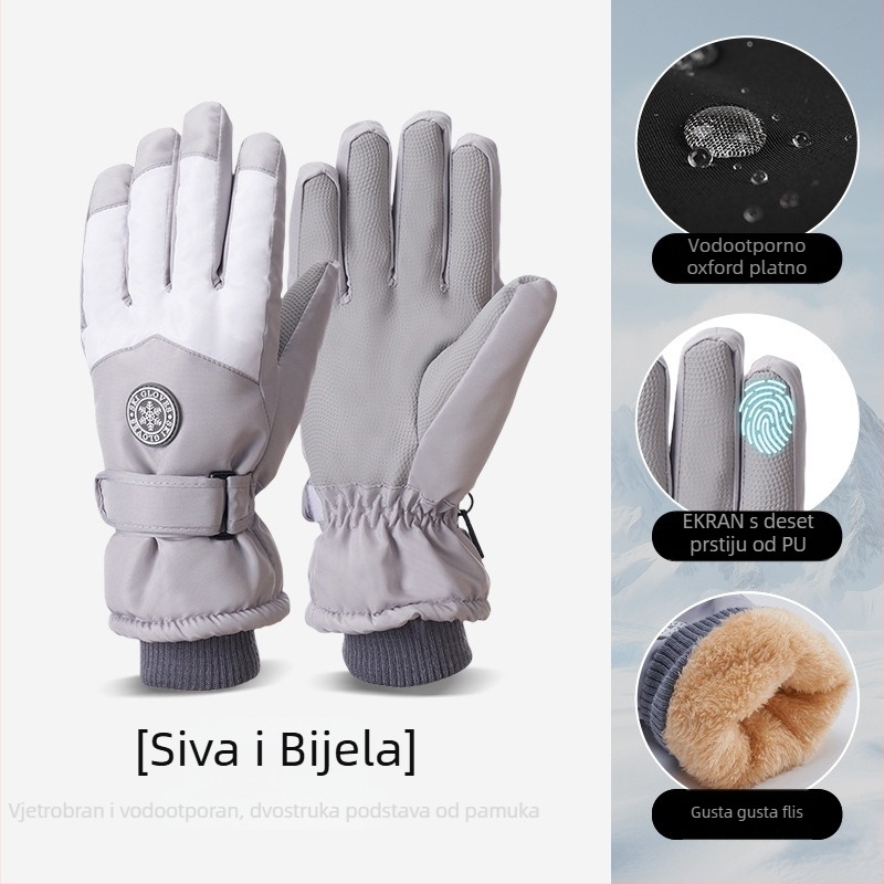 Skijaške rukavice od Oxford platna, tople, vodootporne, s dodirnim zaslonom