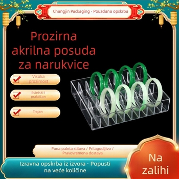 Akrilni stalak za nakit, prozirna podloga za narukvice i jadeitni nakit, kutija za pohranu nakita