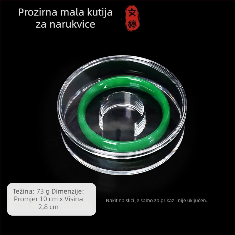 Akrilni stalak za nakit, prozirna podloga za narukvice i jadeitni nakit, kutija za pohranu nakita