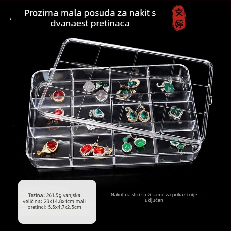 Akrilni stalak za nakit, prozirna podloga za narukvice i jadeitni nakit, kutija za pohranu nakita
