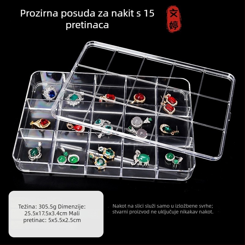 Akrilni stalak za nakit, prozirna podloga za narukvice i jadeitni nakit, kutija za pohranu nakita