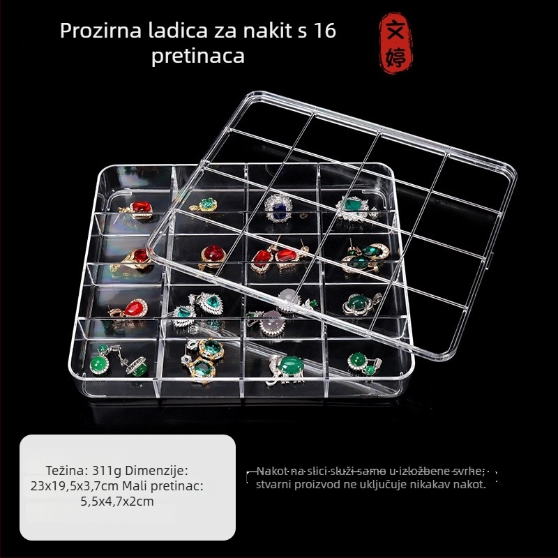 Akrilni stalak za nakit, prozirna podloga za narukvice i jadeitni nakit, kutija za pohranu nakita