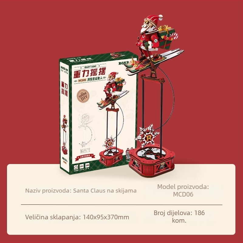 Drvena DIY kućica Gingerbread s mini scenom i blokovima za slaganje — za uzrast 15–35, marka Robotime