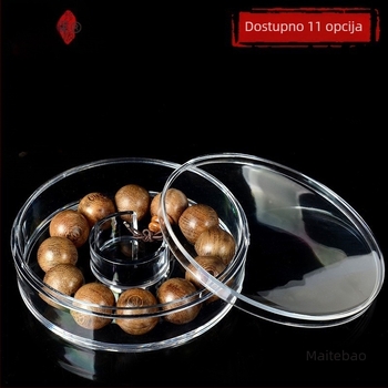 Kutija za izlaganje nakita – Prozirna akrilna kutija, otporna na prašinu, kvadratnog/okruglog oblika, za narukvice i Buddha perle