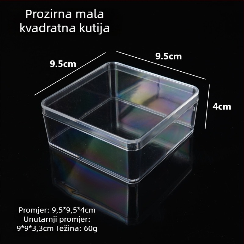 Kutija za izlaganje nakita – Prozirna akrilna kutija, otporna na prašinu, kvadratnog/okruglog oblika, za narukvice i Buddha perle