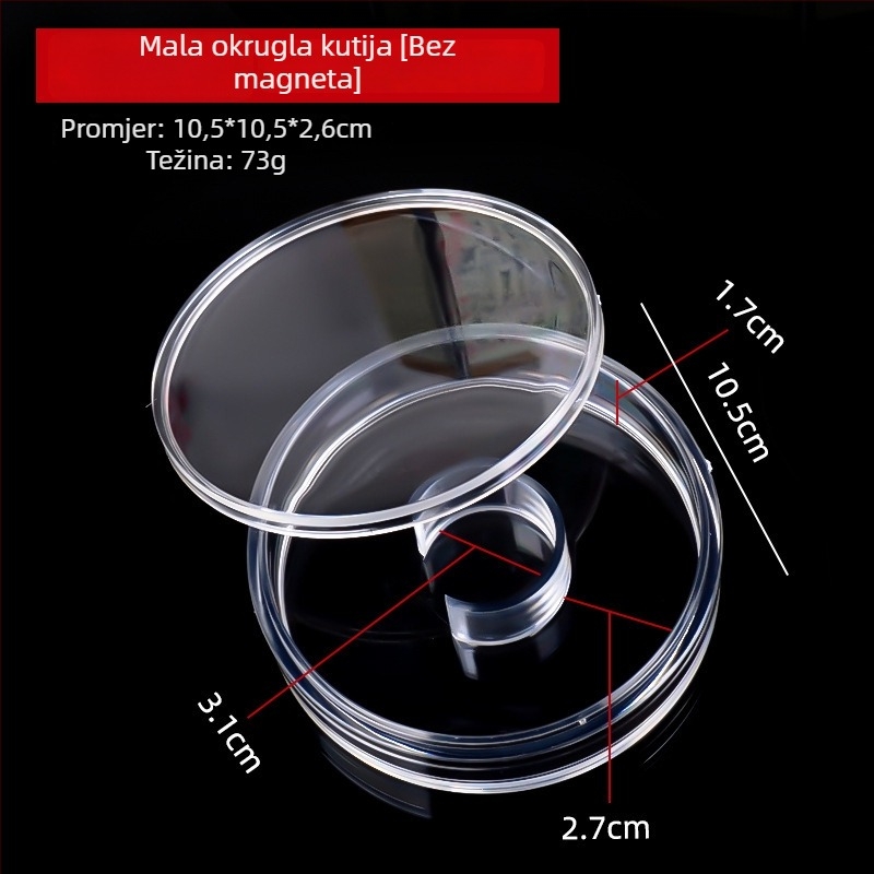 Kutija za izlaganje nakita – Prozirna akrilna kutija, otporna na prašinu, kvadratnog/okruglog oblika, za narukvice i Buddha perle